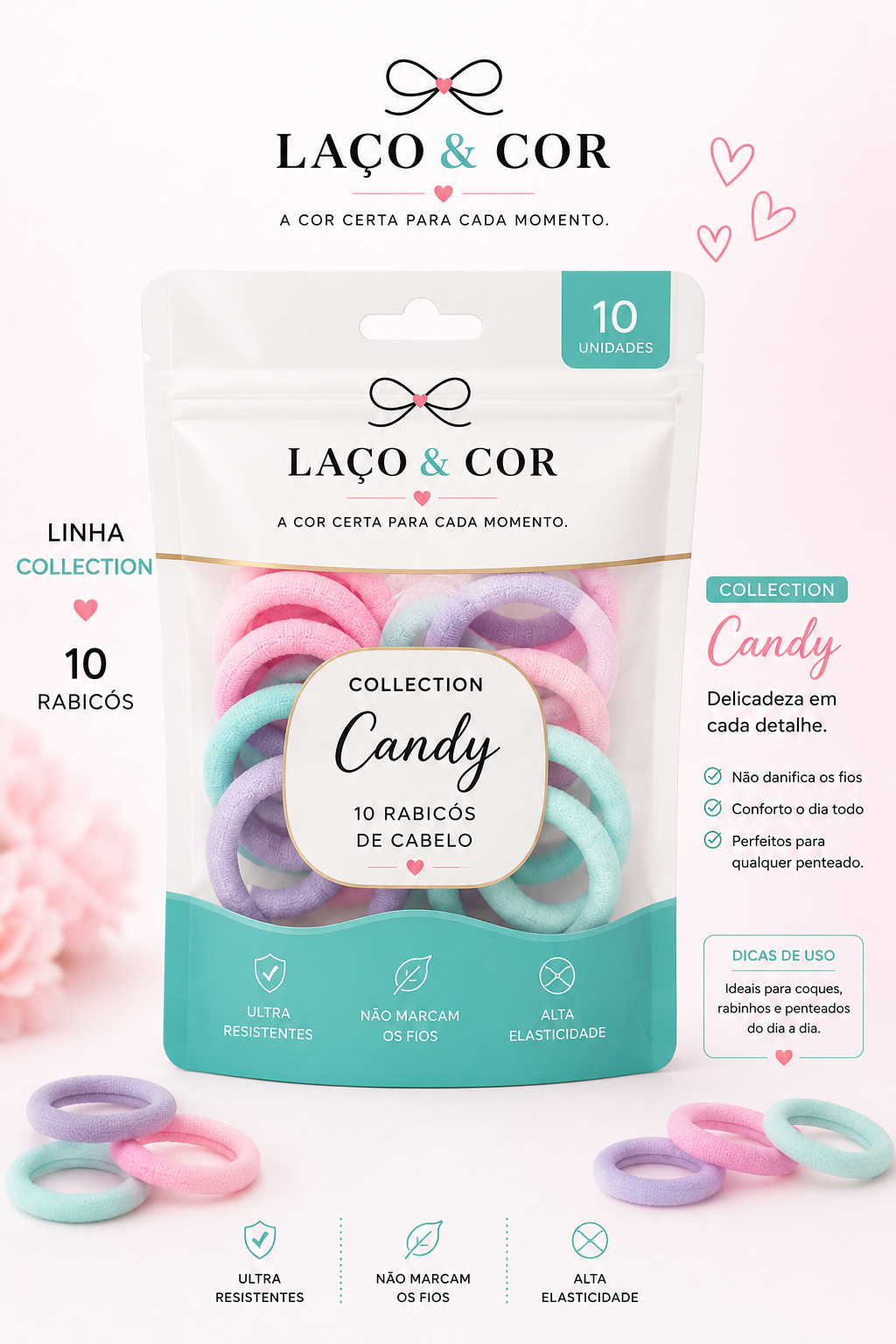 Collection Candy — 10 Rabicós de Cabelo